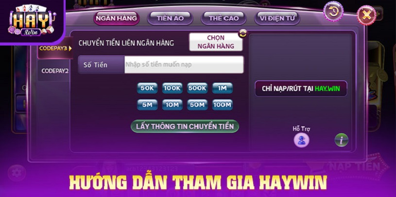 Hướng dẫn tham gia cổng game Haywin